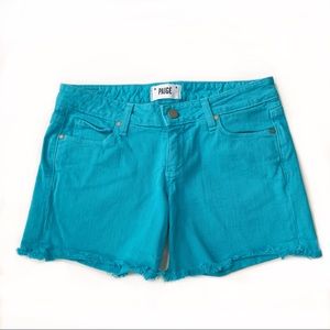 PAIGE Jimmy Jimmy Denim Shorts Blue/Green 24